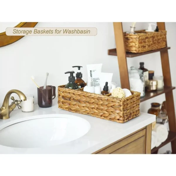 Wicker Toilet Tank Storage Basket
