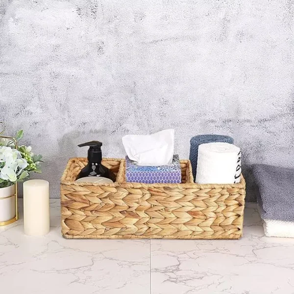 Wicker Toilet Tank Storage Basket