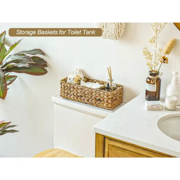 Wicker Toilet Tank Storage Basket