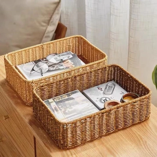 sg-11134201-22110-abk8bnk2n3jv61 Rectangle Poly Wicker Storage Basket