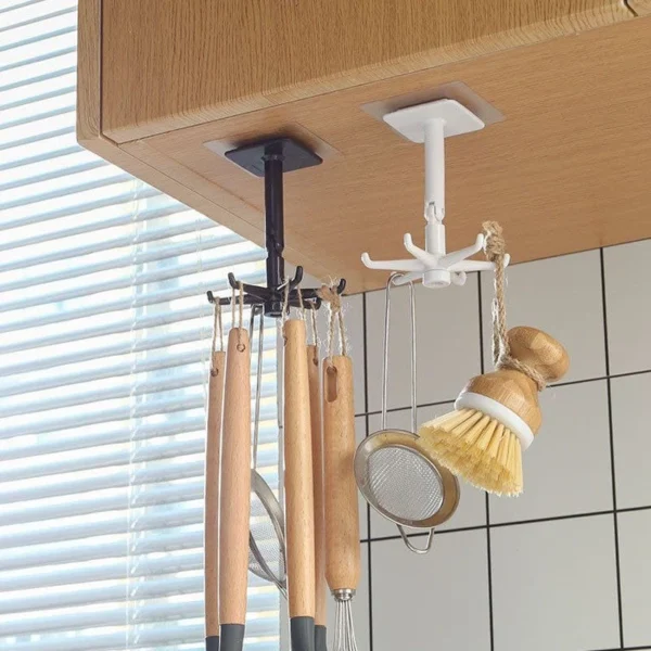 Rotating Kitchen Wall Hook Organizer