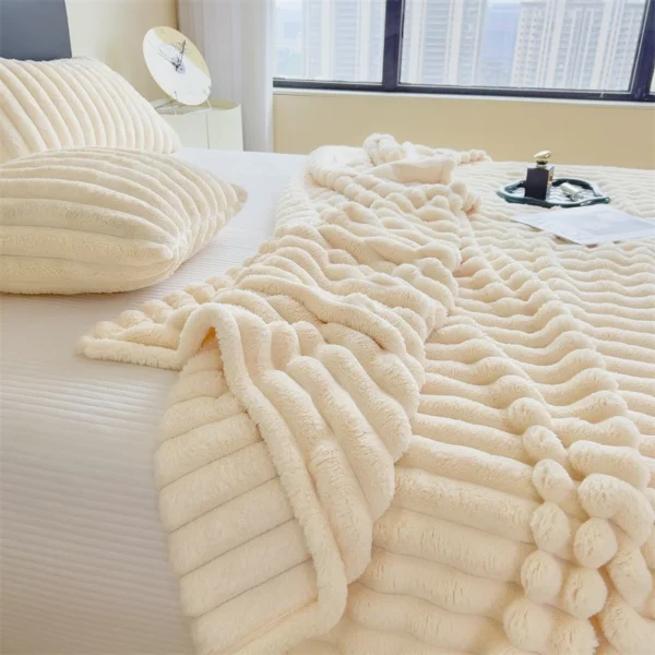 Luxury Faux Rabbit Fur Throw Blanket