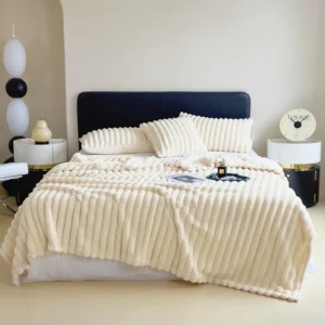 Luxury Faux Rabbit Fur Throw Blanket